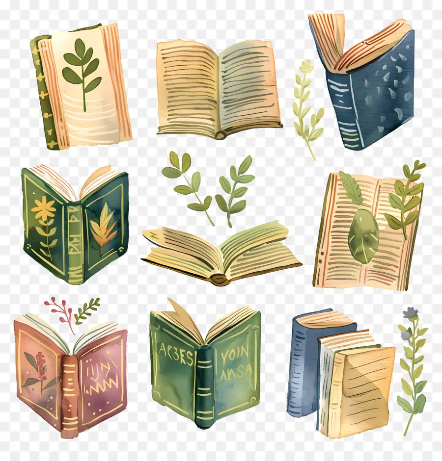 Livros，Plantas PNG