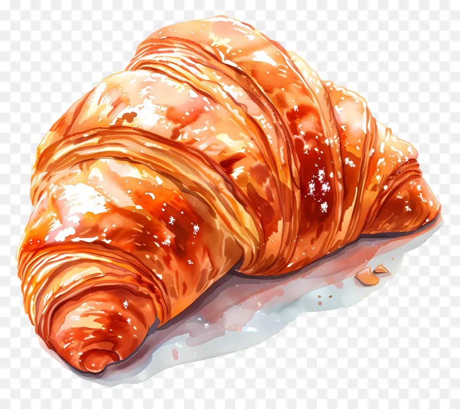 Croissant，Pintura Em Aquarela PNG