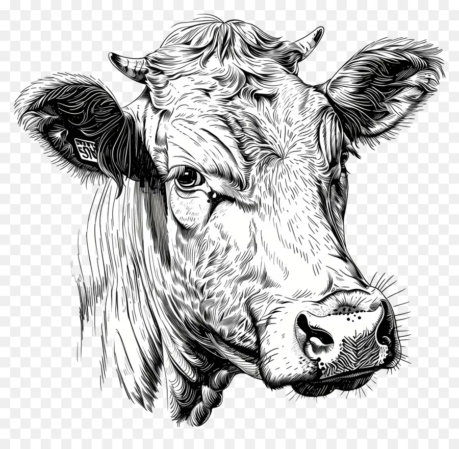 Cow，Preto E Branco PNG