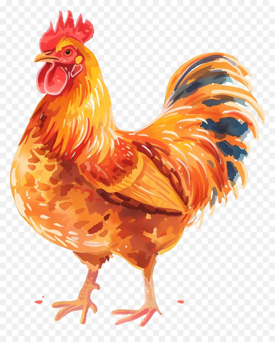 Frango，Pintura Em Aquarela PNG