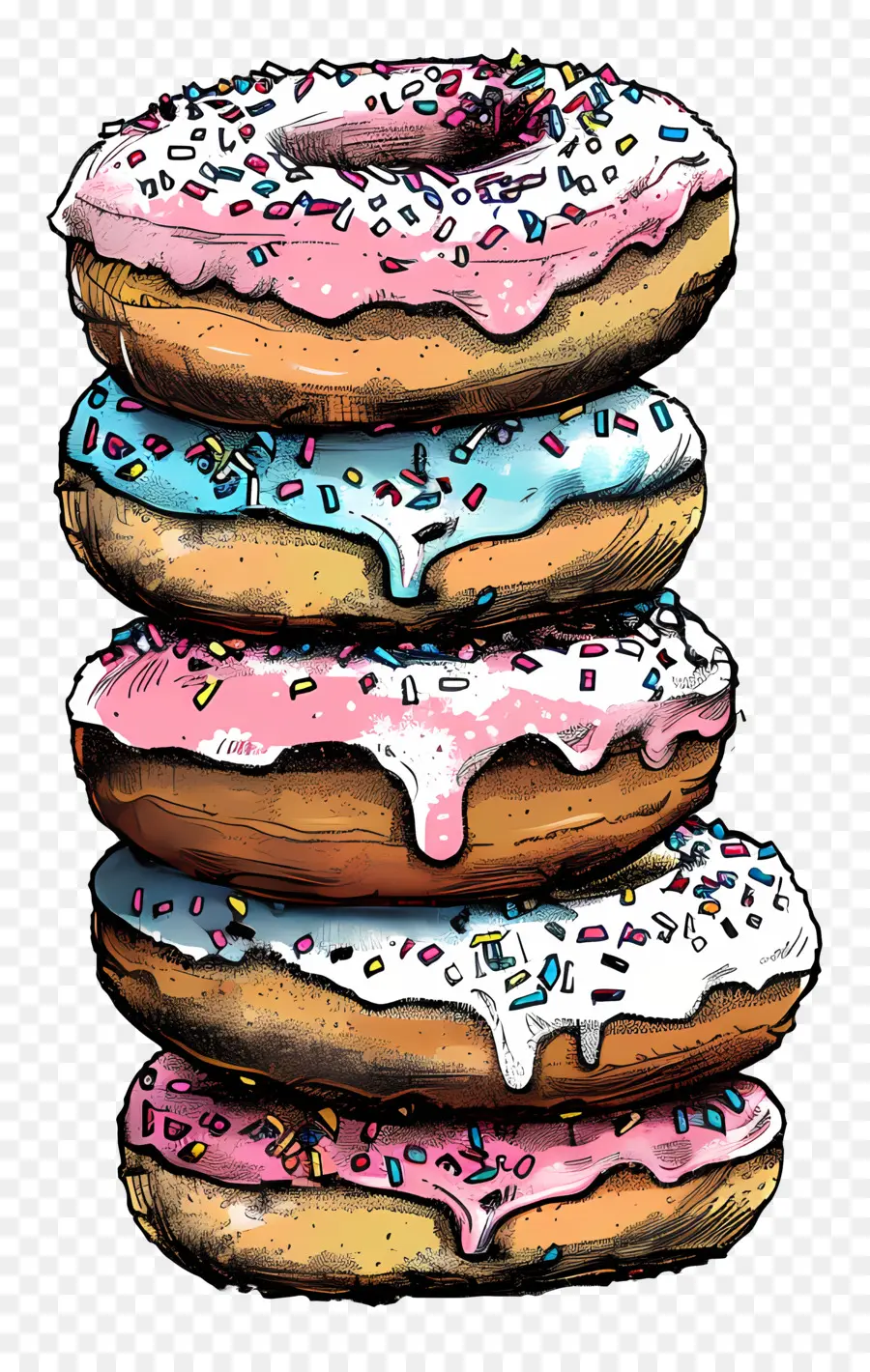 Pilha De Donuts，Receita De Panqueca PNG