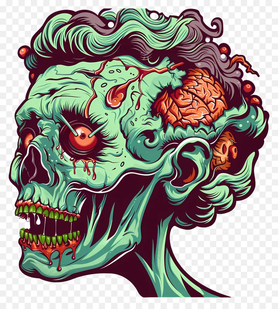 Cabeça Zombie，Zombie PNG