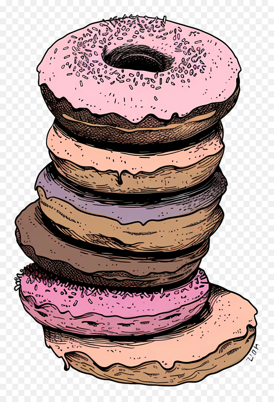 Pilha De Donuts，Panquecas PNG