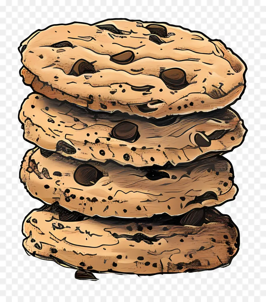 Pilha De Biscoitos，Chocolate Chip Cookies PNG