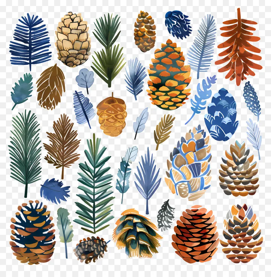 Pinecone，A Aquarela Pinho PNG