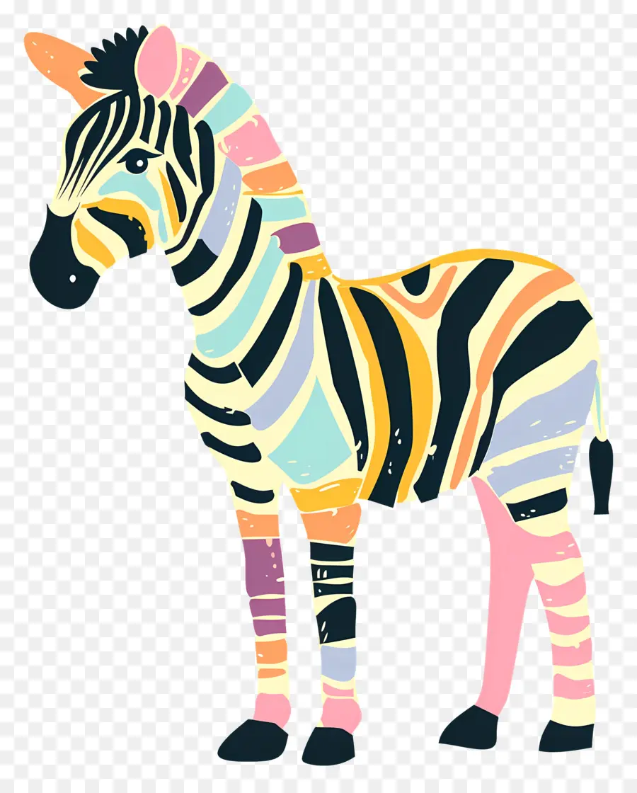 Zebra，Zebra Colorida PNG