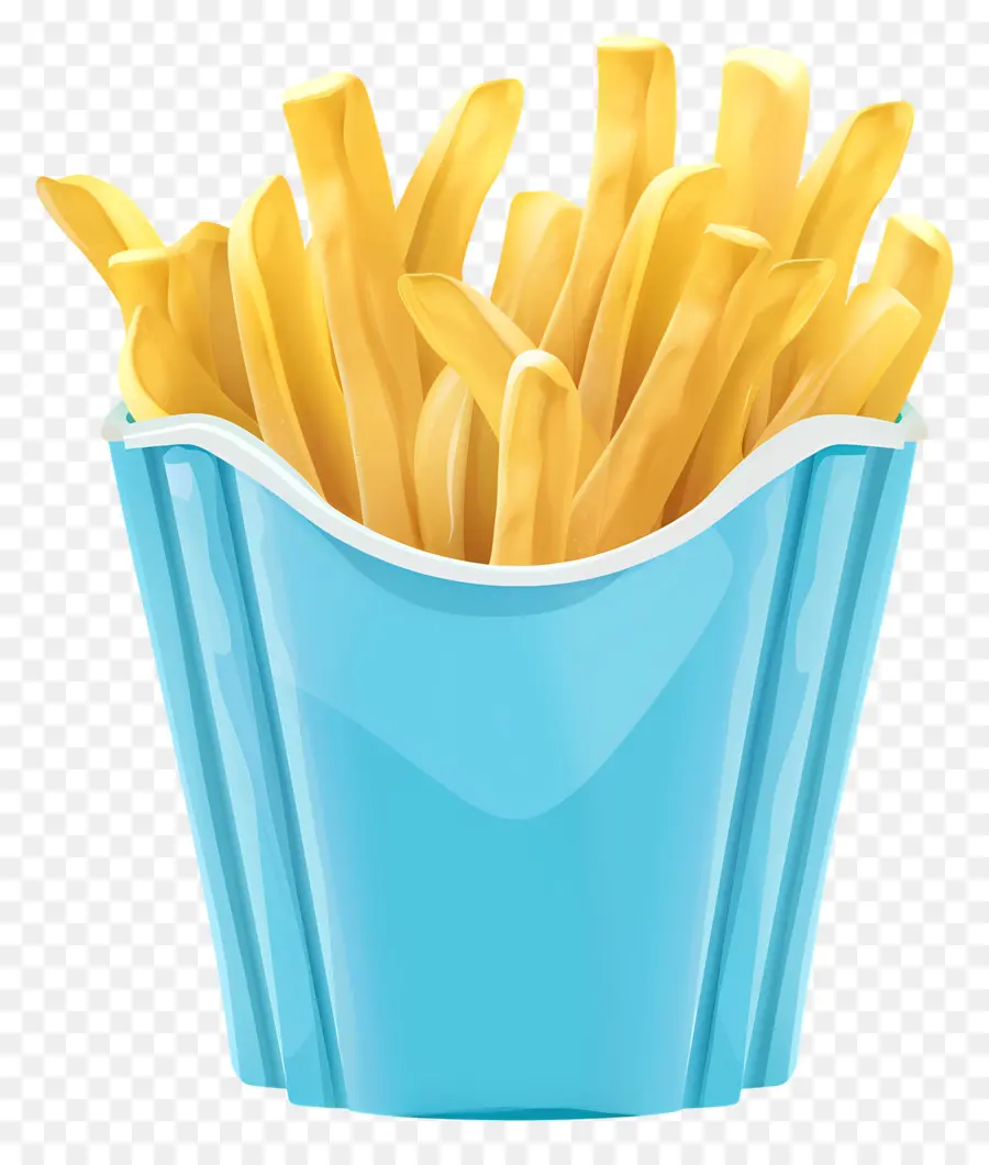 Batatas Fritas，Tigela De Plástico Azul PNG