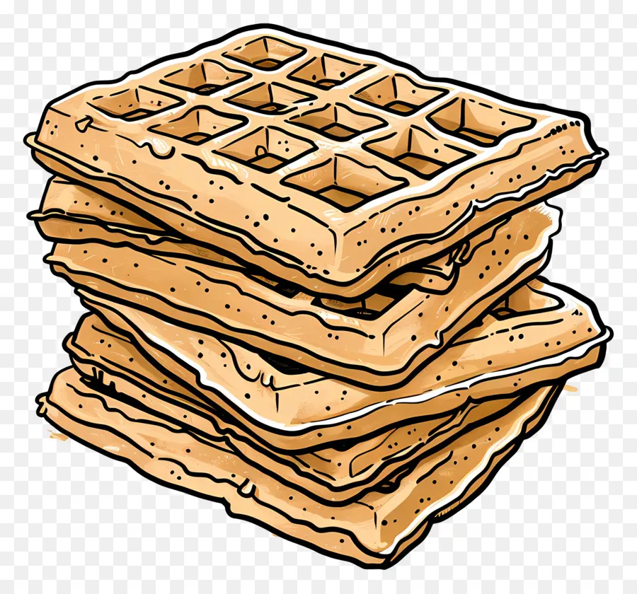 Pilha De Waffles，Waffles PNG