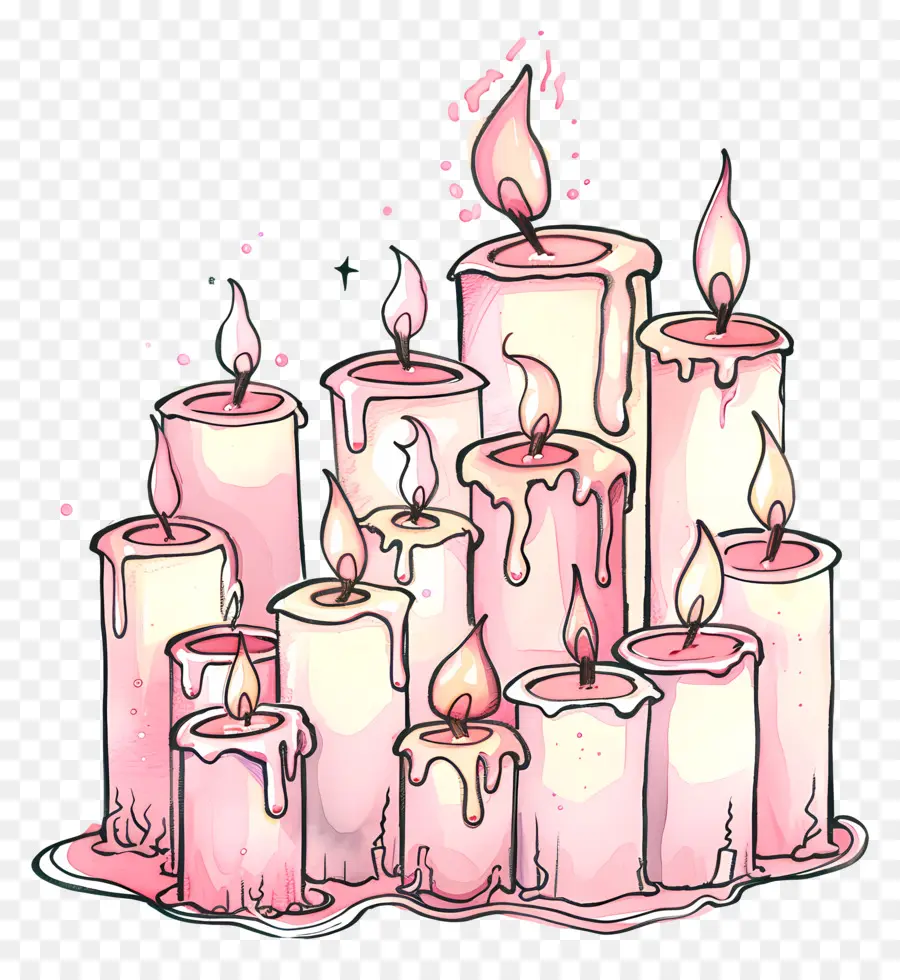 Velas De Natal，Velas Rosa PNG