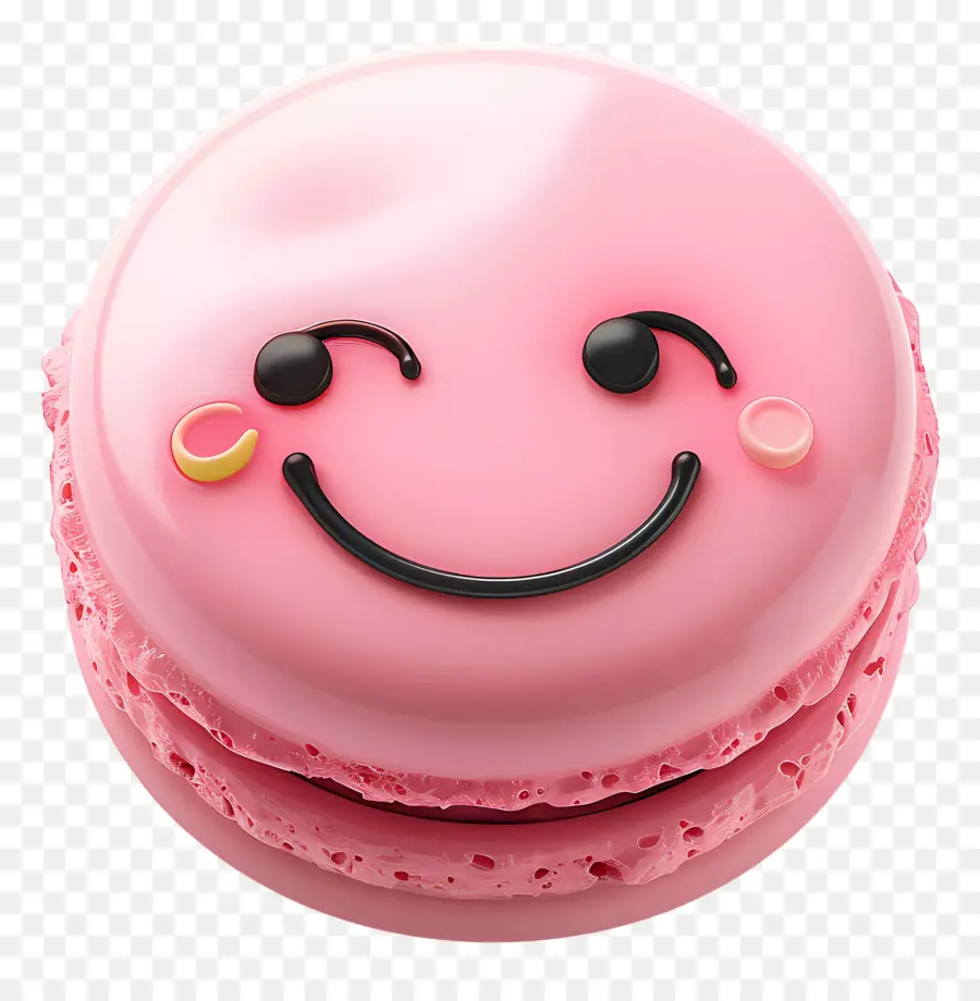 Sorriso Do Rosto，Macaroon Rosa PNG