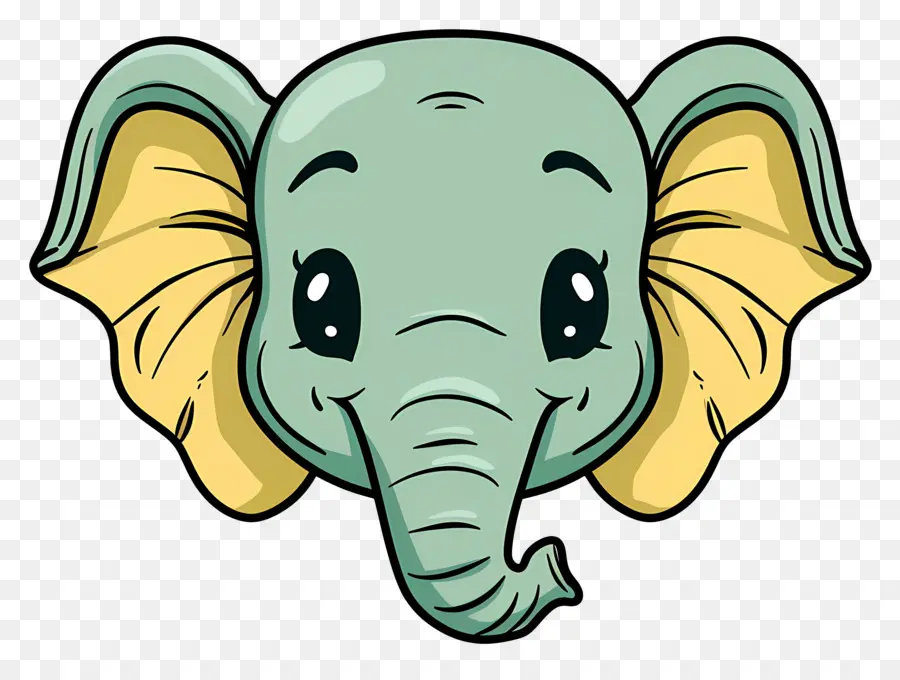 Rosto De Elefante Fofo，Elefante Cartoon PNG