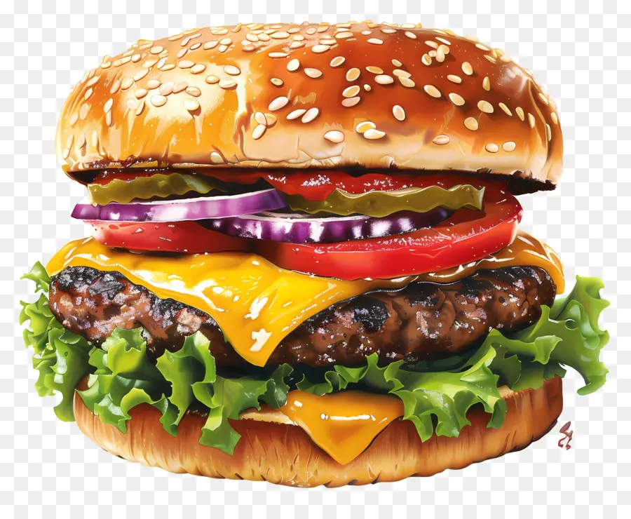 Cheeseburger，Hamburger PNG