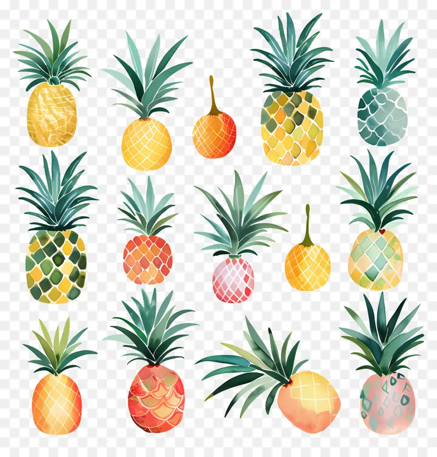 Pineapples，Variedades Diferentes PNG