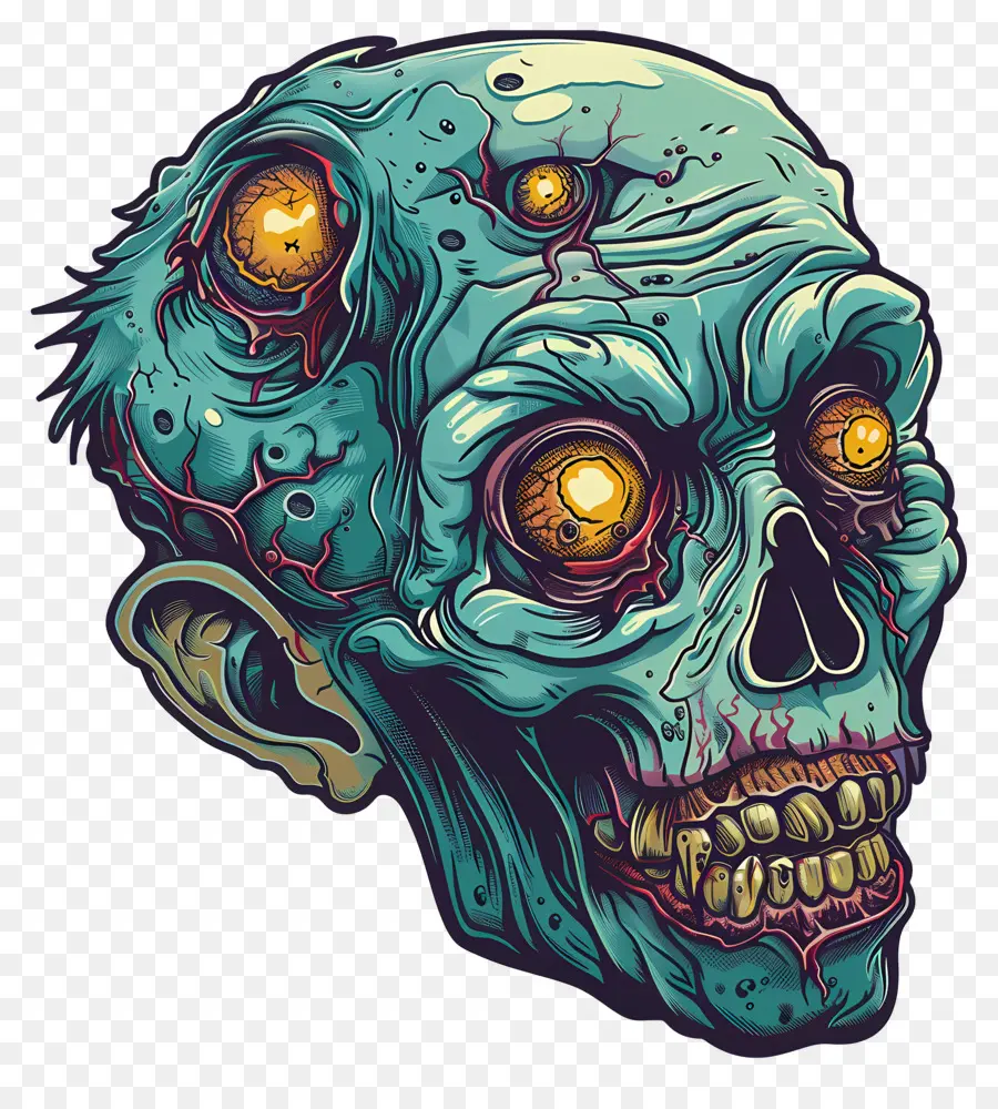 Cabeça Zombie，Zombie PNG