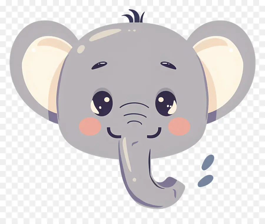 Rosto De Elefante Fofo，Elefante PNG