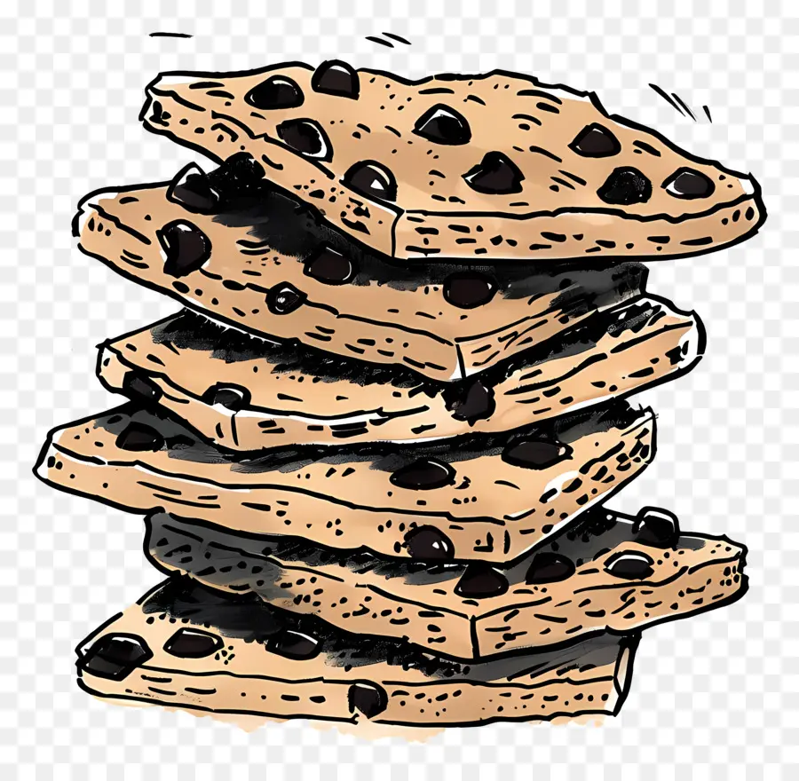 Pilha De Biscoitos，Chocolate Chip Cookies PNG