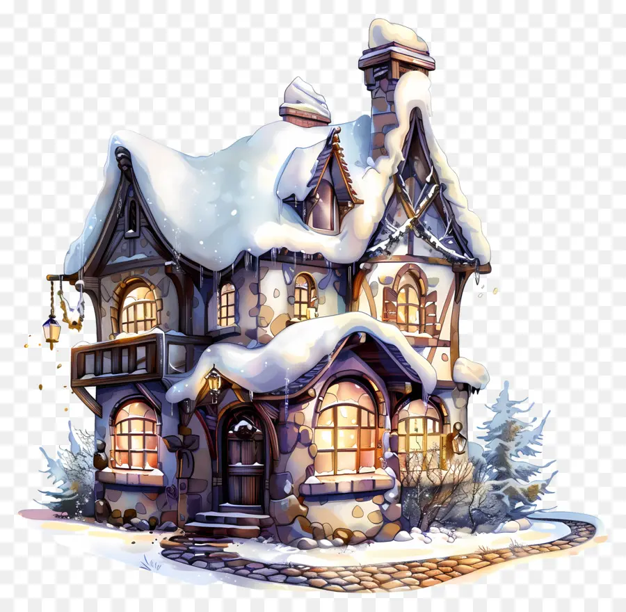 Casa De Inverno De Neve，Casa Abandonada PNG