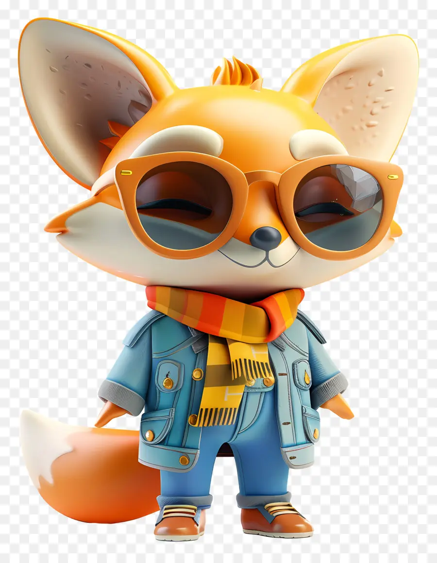 3d Little Fox，Desenho Animado Da Fox PNG