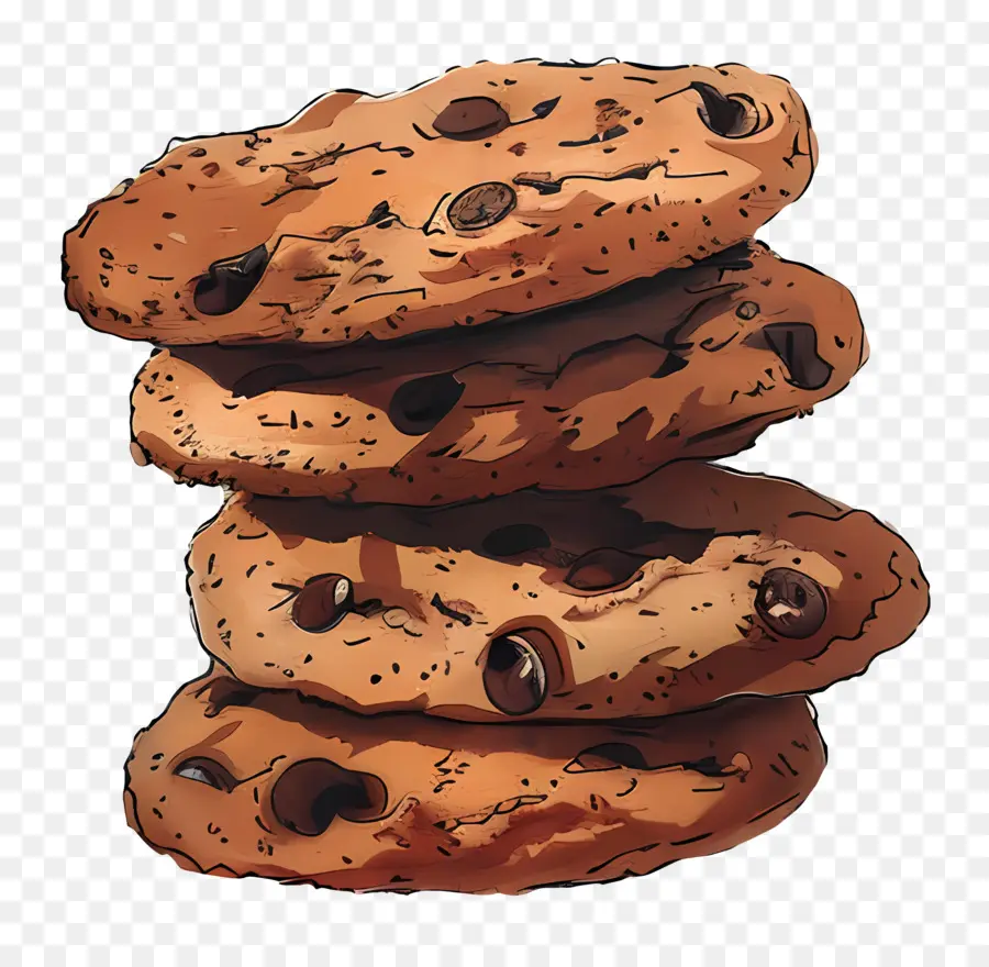 Pilha De Biscoitos，Chocolate Chip Cookies PNG