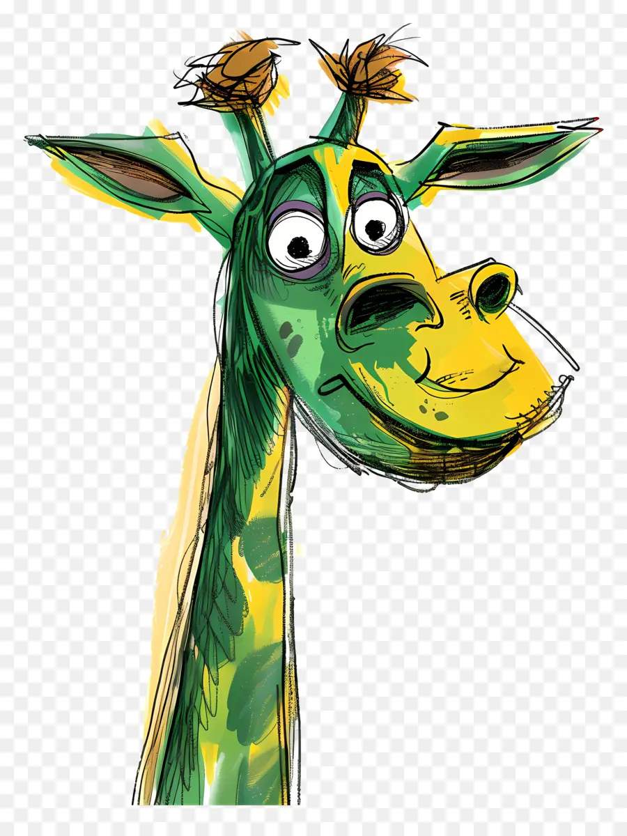 Cartoon Girafa，Cílios Longos PNG