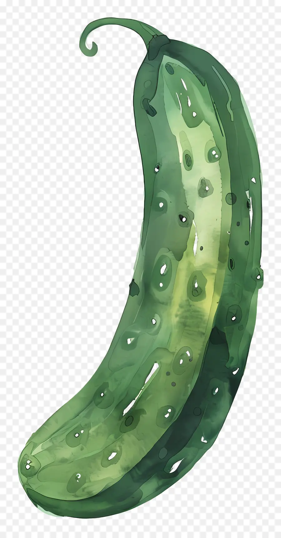 Verde Pepino，Pintura Em Aquarela PNG