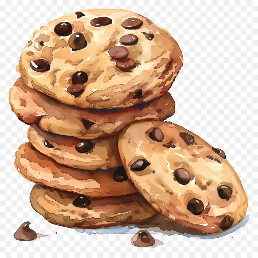 Chocolate Chip Cookies，Panificação PNG