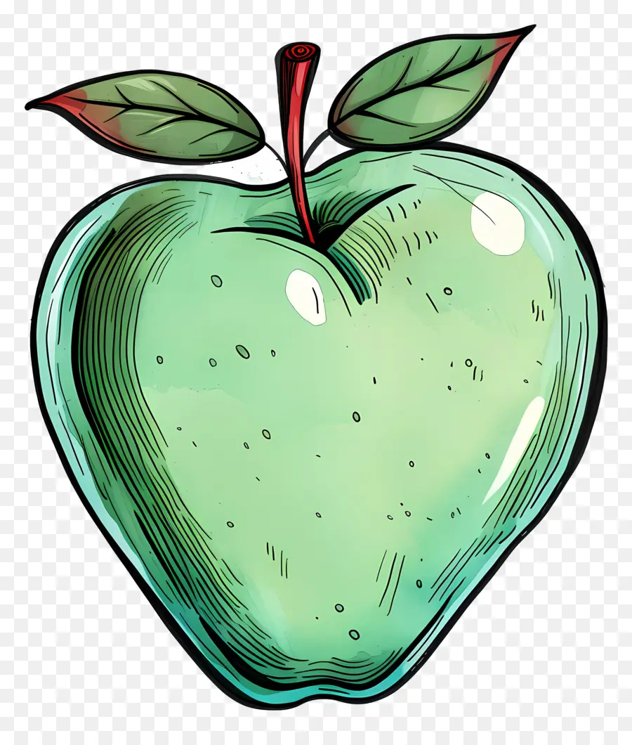 Desenho Animado Da Apple，Maçã Verde PNG