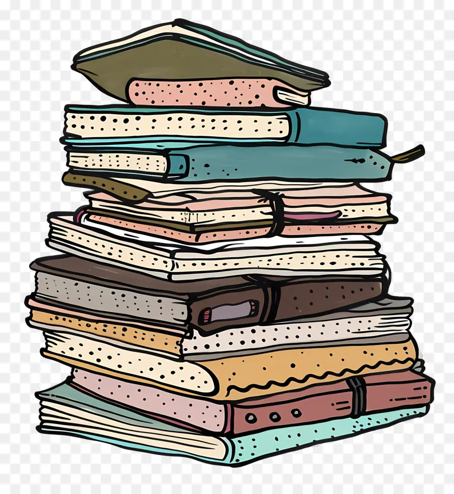 Pilha De Cadernos，Vintage Books PNG