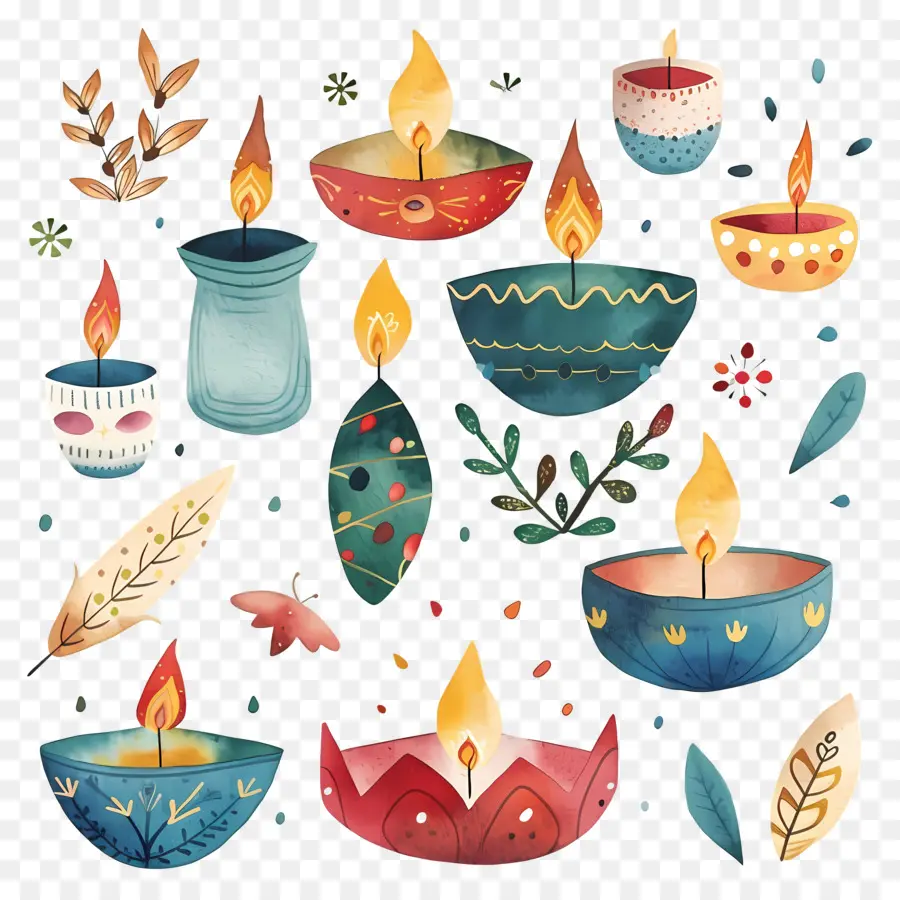 Diwali，Pintura Em Aquarela PNG