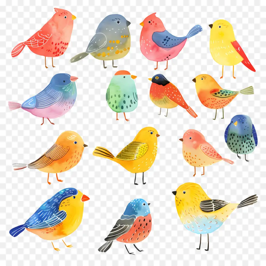 Aves，Pintura Em Aquarela PNG