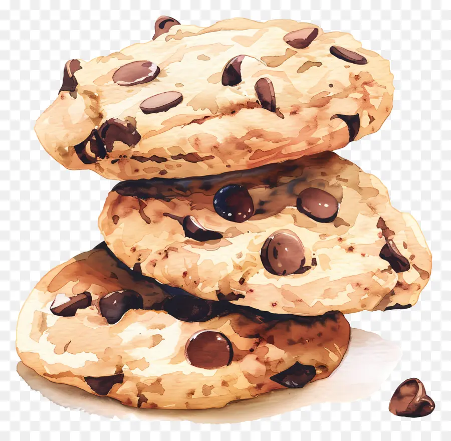 Chocolate Chip Cookies，Produtos De Panificação PNG