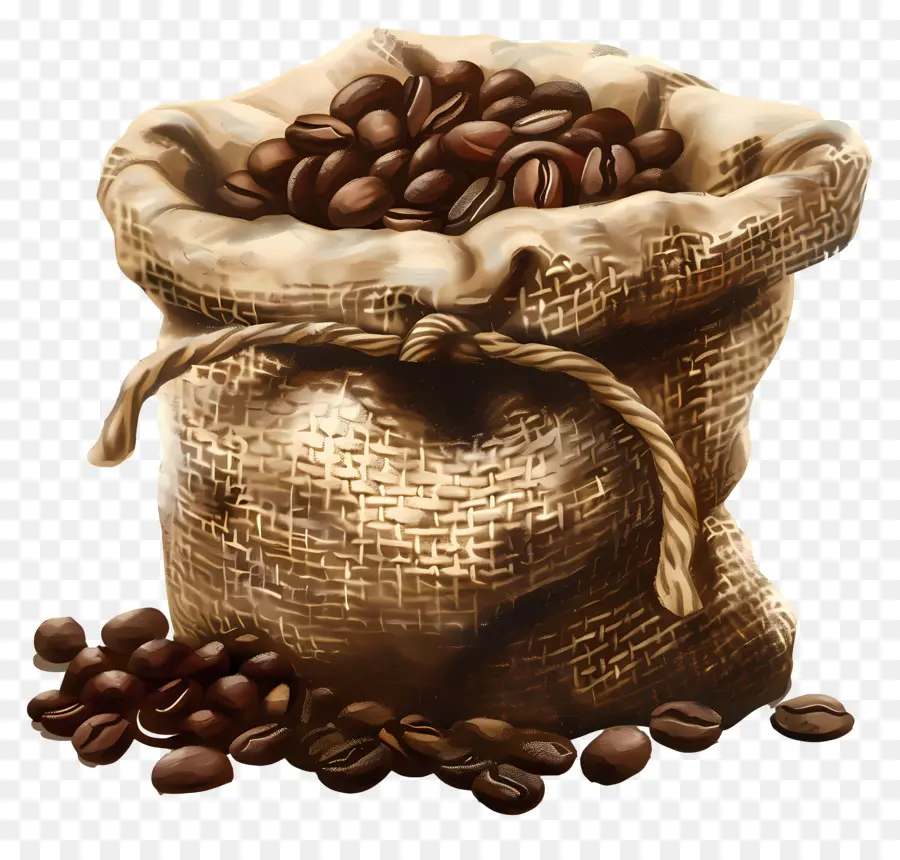 Grãos De Café，Saco De Estopa PNG