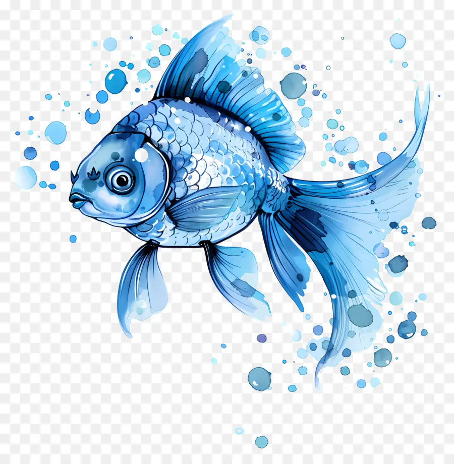 Peixe Azul，Peixe Dourado Azul PNG