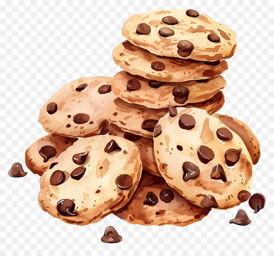 Chocolate Chip Cookies，Produtos De Panificação PNG