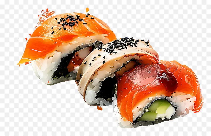 Sushi，Rolos De Sushi PNG