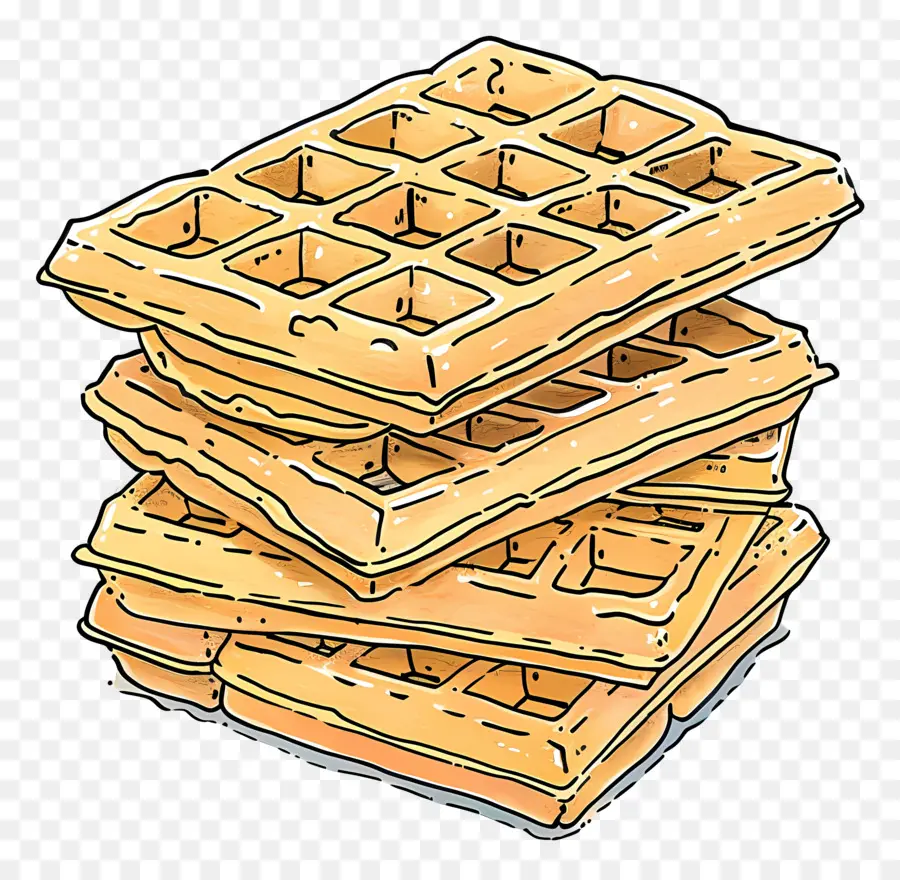 Pilha De Waffles，Waffles PNG