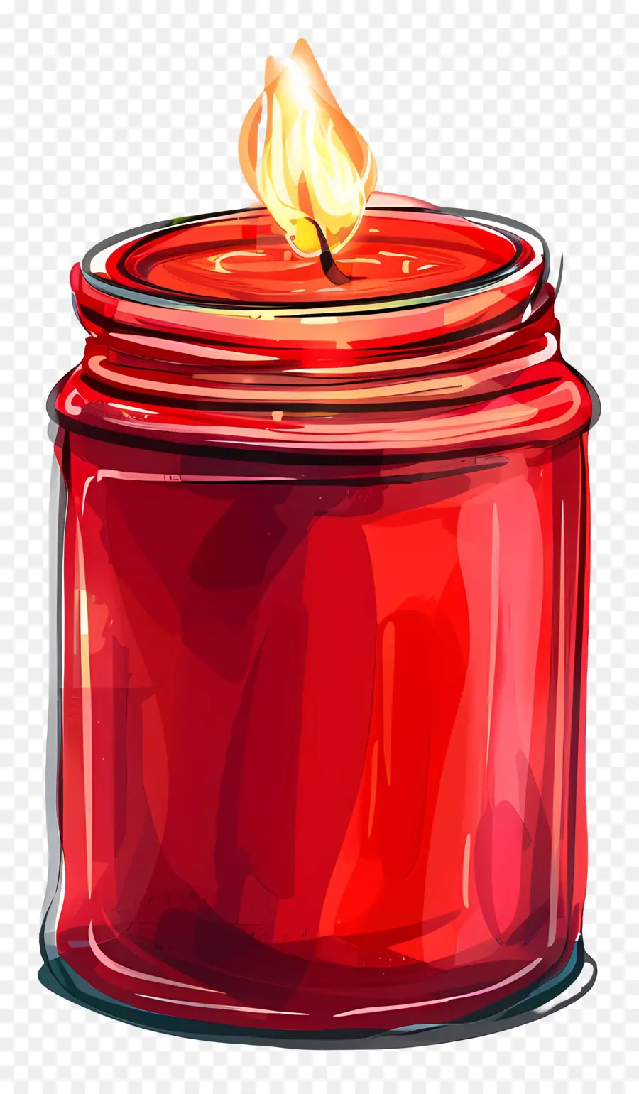 Vela Em Jar，Vela De Vidro Vermelho PNG