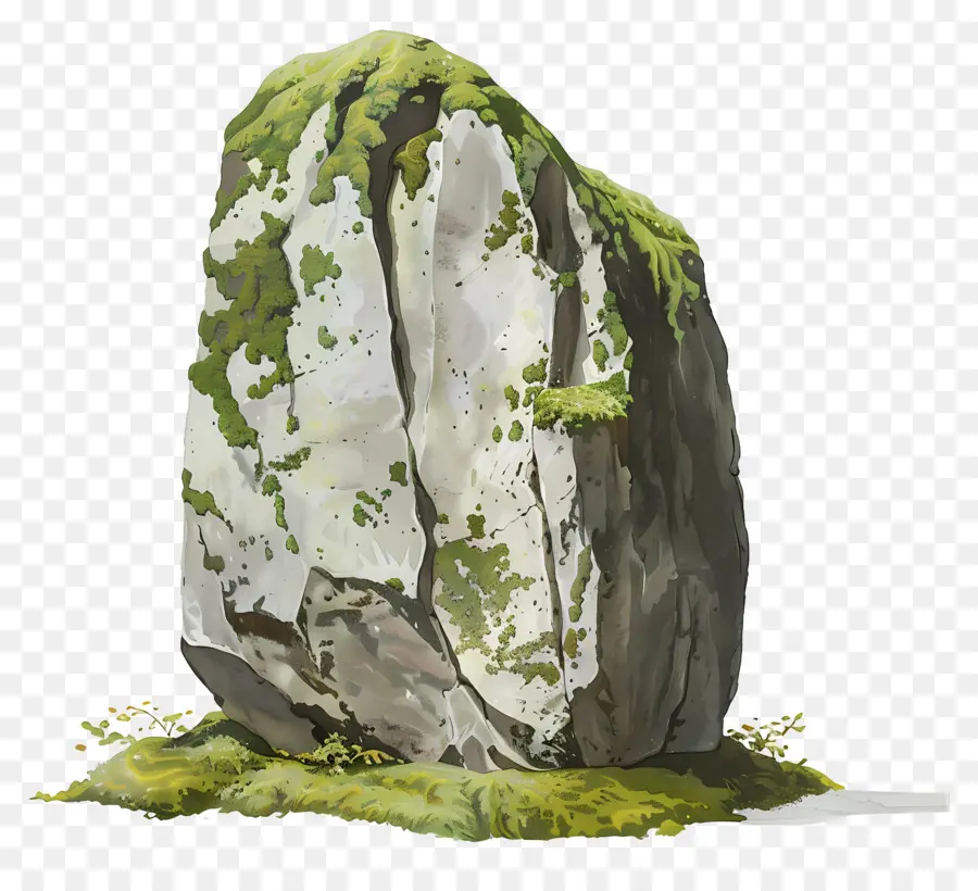 Rock Mossy，Folhas Verdes PNG