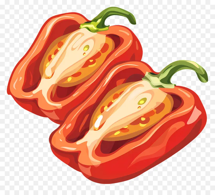 Pimenta Fatias，Pimentão Vermelho PNG