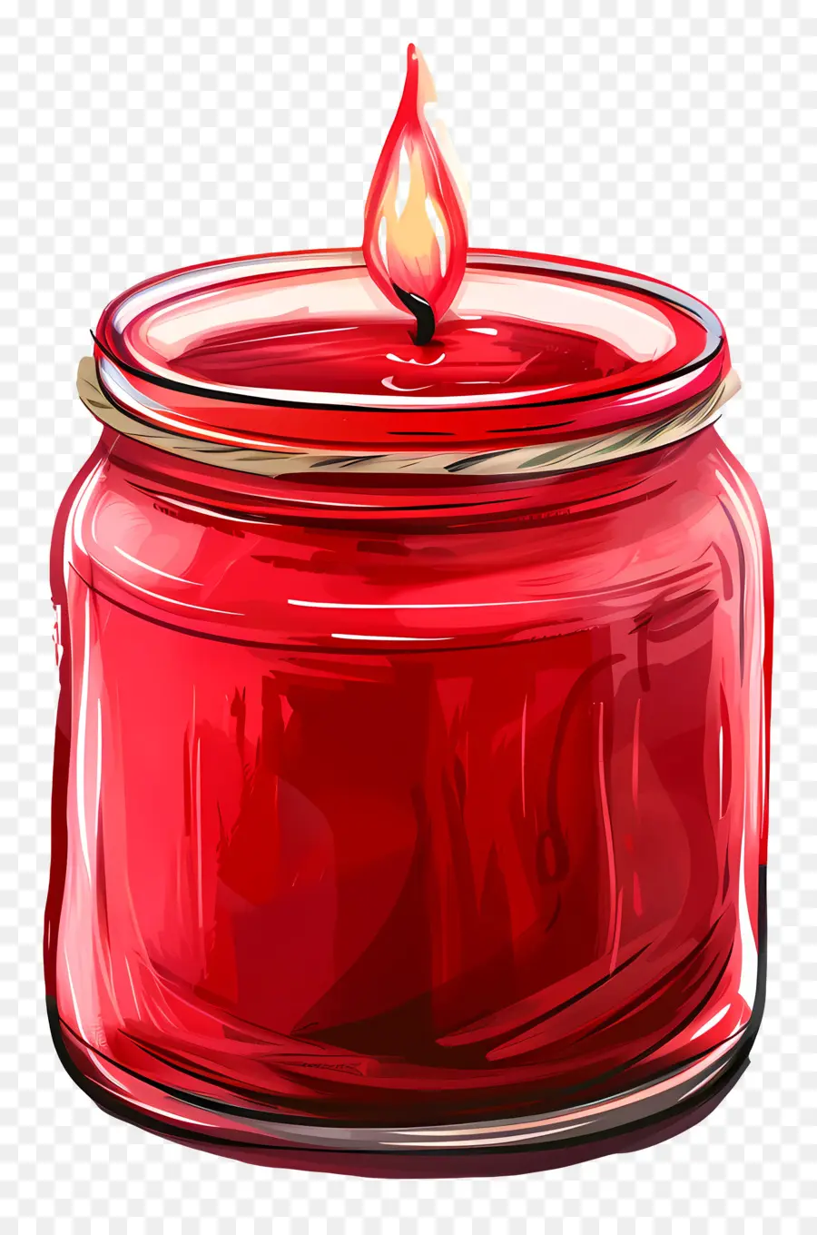 Vela Em Jar，Vela De Vidro Vermelho PNG