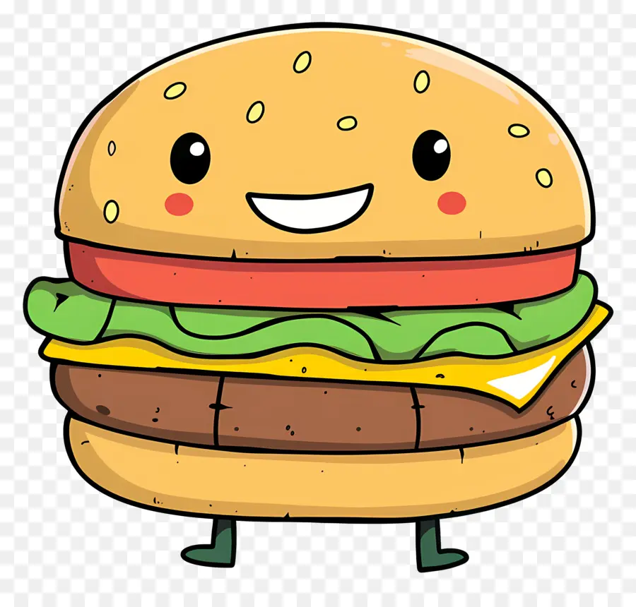 Cartoon Hamburger，Personagem De Desenho Animado PNG