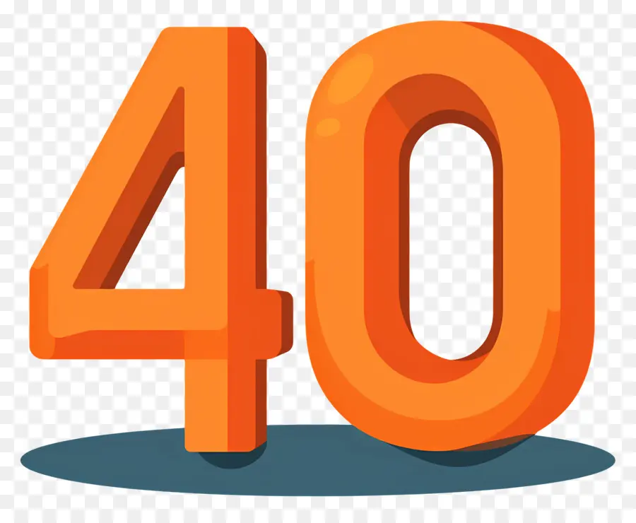 Número 40，Renderização Em 3d PNG