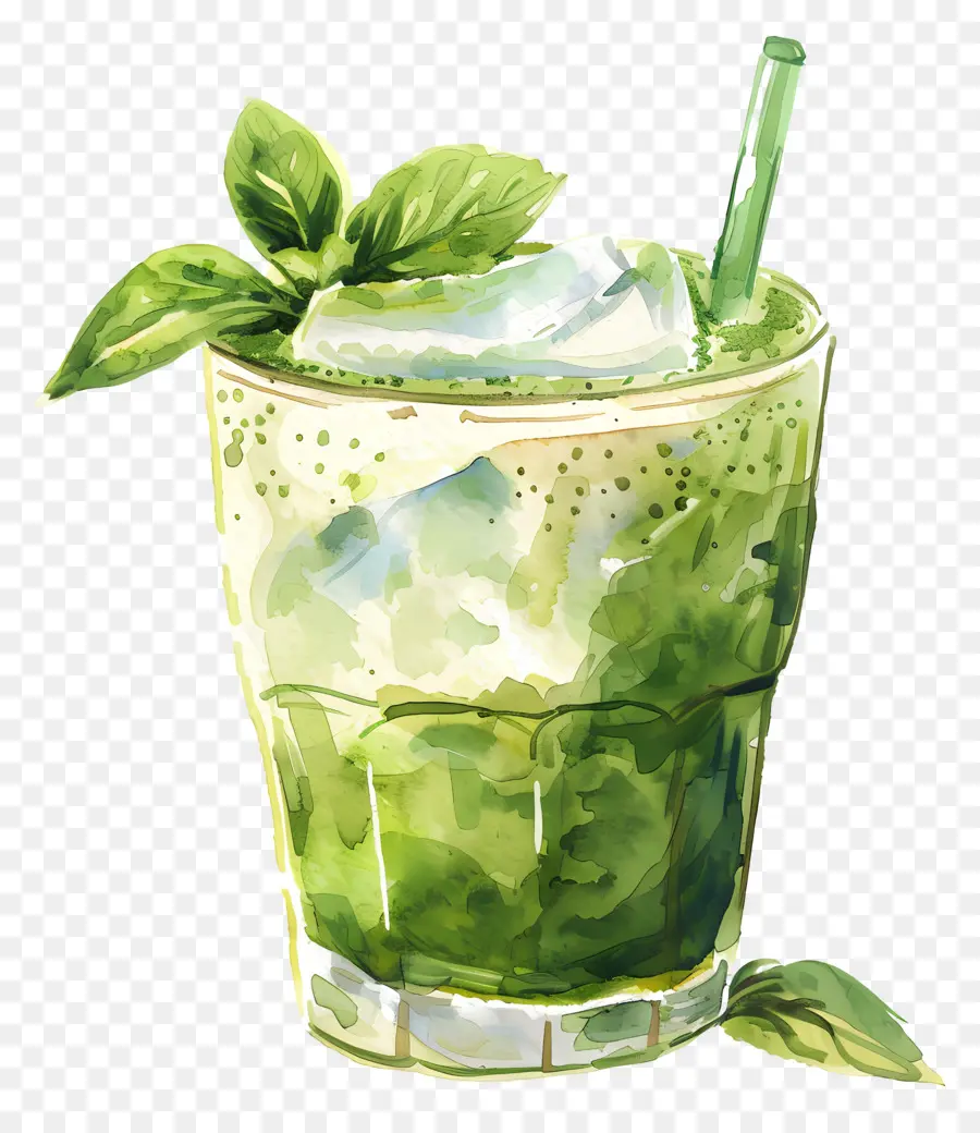 Bebida Matcha，Melancia PNG