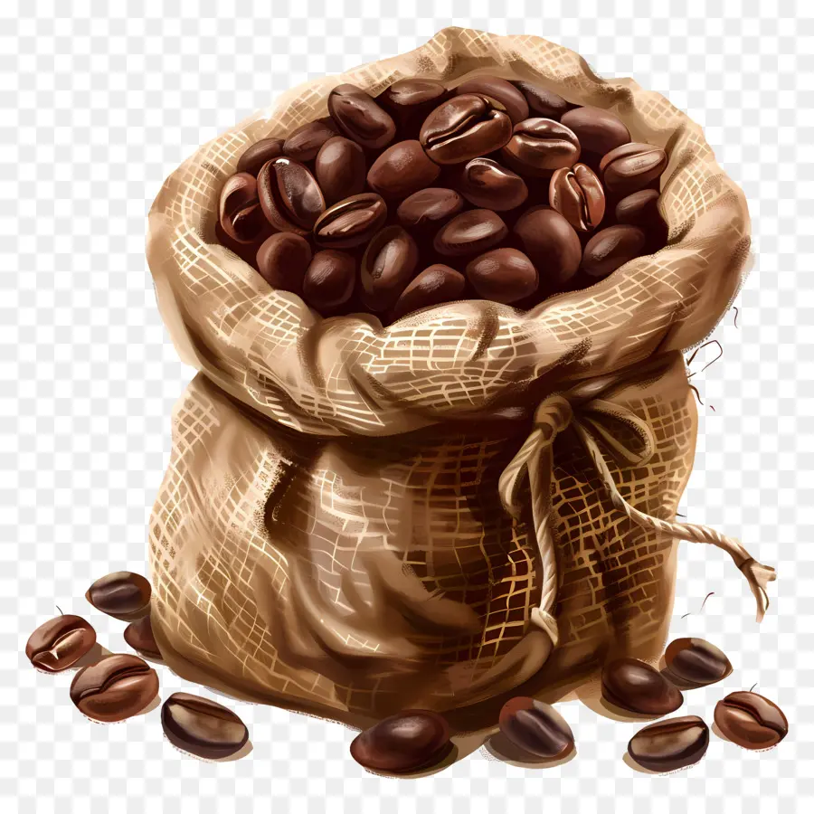 Grãos De Café，Saco De Estopa PNG