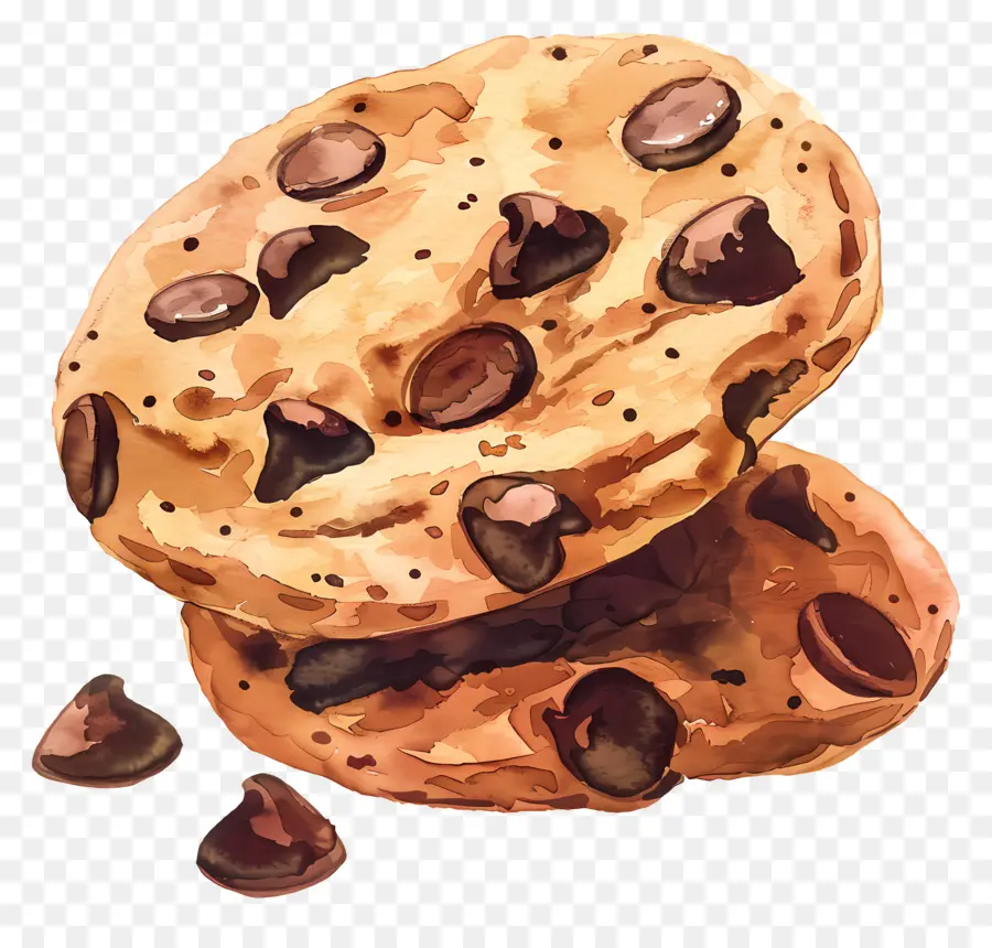 Chocolate Chip Cookies，Delicioso PNG