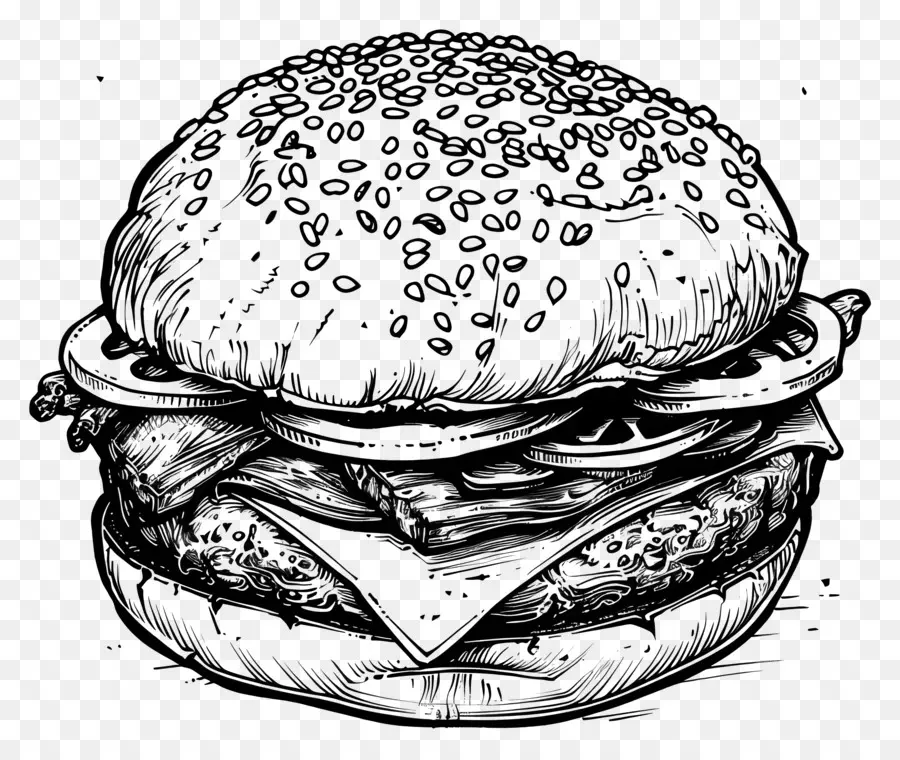 Burger，Hamburger Escuro PNG