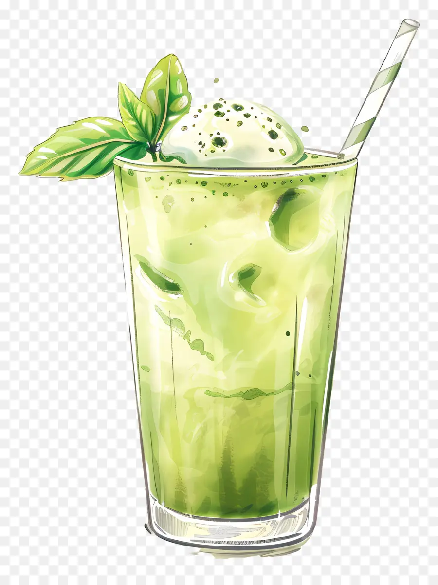 Bebida Matcha，O Chá Verde PNG