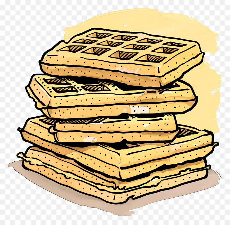 Pilha De Waffles，Waffles PNG