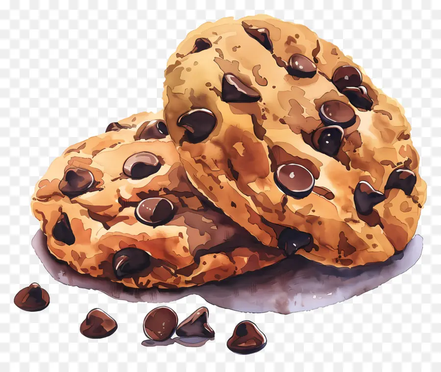 Chocolate Chip Cookies，Gestas De Chocolate De Verdade PNG