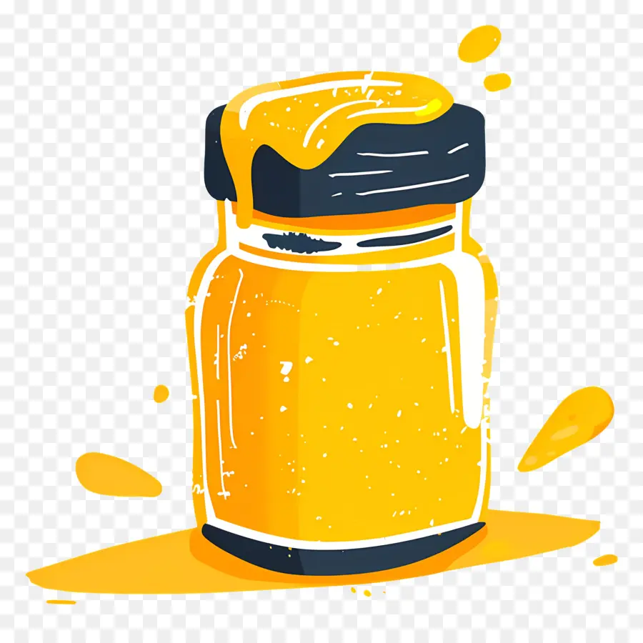 O Ghee，Jarra De Vidro Amarelo PNG